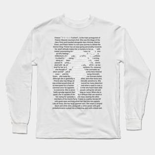 Frieren the Slayer Sousou no Frieren Anime Black and White Aesthetic Typography Art SNF-182 Long Sleeve T-Shirt